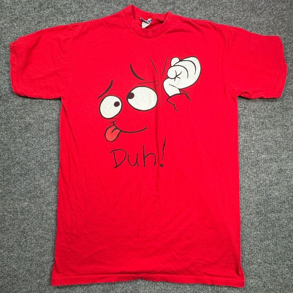 Lollipop Duh Graphic T Shirt Mens OSFM Red‎ Funny Cartoon Character Tee